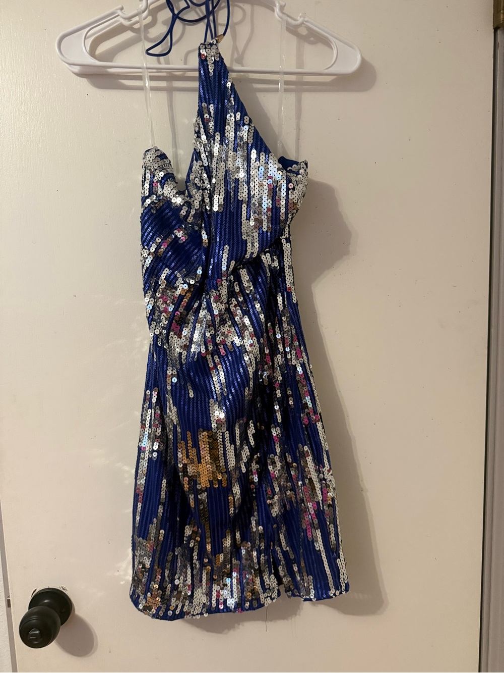 Fashion Nova Blue Sequin Halter Mini Dress - Picture 6 of 6